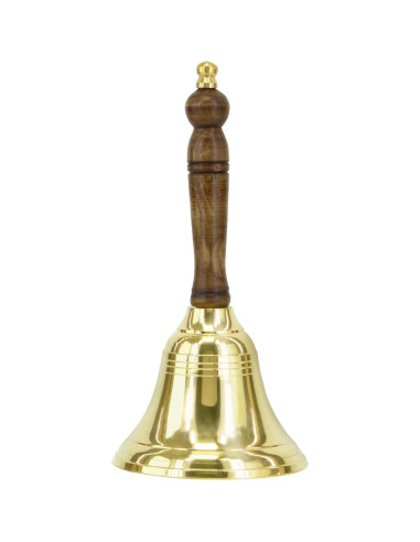 Campana de Mano de Latón Hecha a Mano - 7.92 cm - Oro
