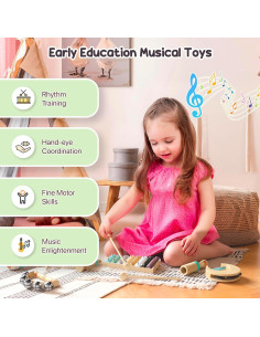 Conjunto de Instrumentos Musicales Montessori de Madera - 3 Años+ 2
