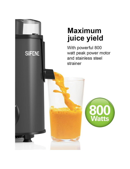 Exprimidor Centrífugo SIFENE 800W Gran Boca 7.62cm Gris