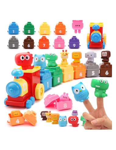 Juguete Educativo Tren de Granja Montessori 9 Animales 1 Granjero