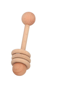 Sonajero de Madera Montessori Caqui para Recién Nacidos 12.6x2.5cm