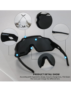 Gafas de Ciclismo JOGVELO Polarizadas 3 Lentes UV400 2