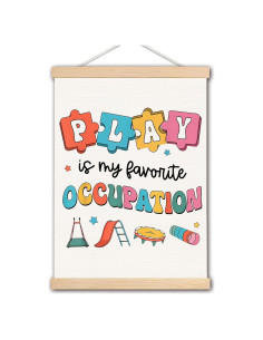 Cartel Colgante Terapia Ocupacional Jugar es Mi Ocupación 31.75x43.18 cm