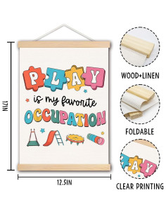 Cartel Colgante Terapia Ocupacional Jugar es Mi Ocupación 31.75x43.18 cm 2