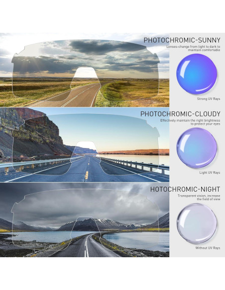 Gafas de Ciclismo Fotocromáticas SCVCN UV400 Ajustables