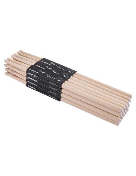 Palillos de Batería 5A Suwimut - 12 Pares de Madera de Arce