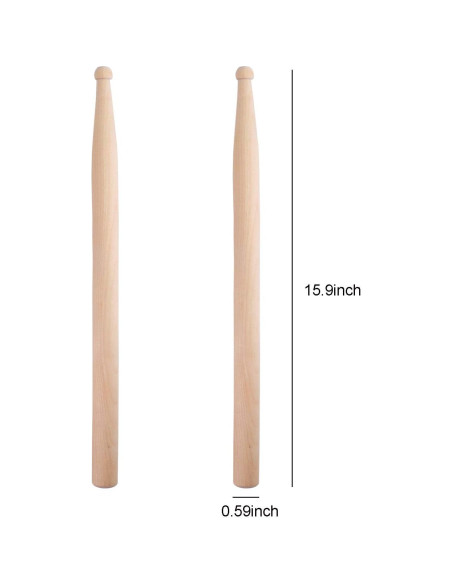 Palillos de Batería 5A Suwimut - 12 Pares de Madera de Arce