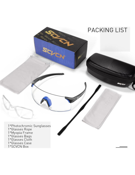 Gafas de Ciclismo Fotocromáticas SCVCN UV400 Ajustables
