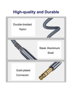 Cable de guitarra TRS Elebase 3.05m 2Pack Gris con conector 6.35mm 2