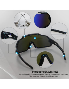 Gafas de Ciclismo JOGVELO Polarizadas 3 Lentes UV400 2