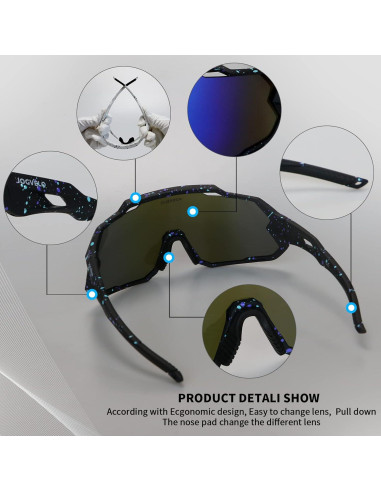 Gafas de Ciclismo JOGVELO Polarizadas 3 Lentes UV400