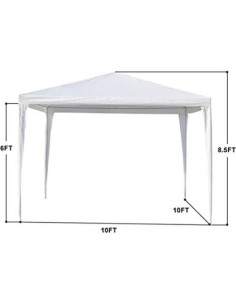 Carpa de Fiesta Genérica 3x3m Blanca Impermeable para Eventos 2