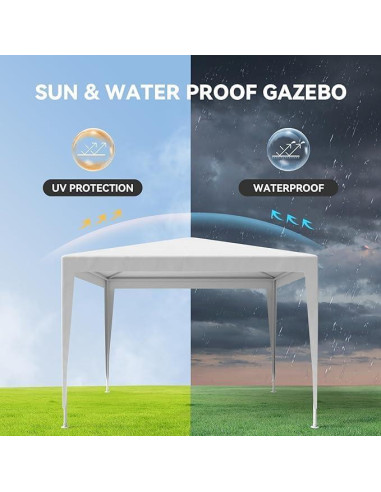 Carpa de Fiesta Genérica 3x3m Blanca Impermeable para Eventos