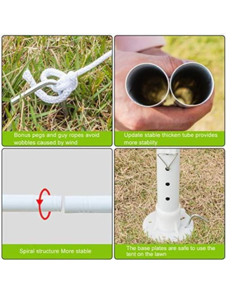 Carpa de Fiesta Genérica 3x3m Blanca Impermeable para Eventos