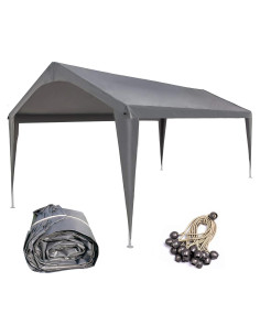 Cubierta Superior para Carport Sunnyglade 3.05x6.1m Gris PE