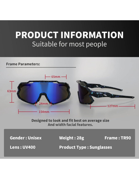 Gafas de Ciclismo JOGVELO Polarizadas 3 Lentes UV400