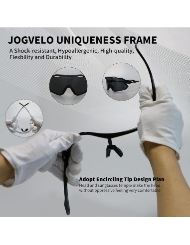 Gafas de Ciclismo JOGVELO Polarizadas 3 Lentes UV400