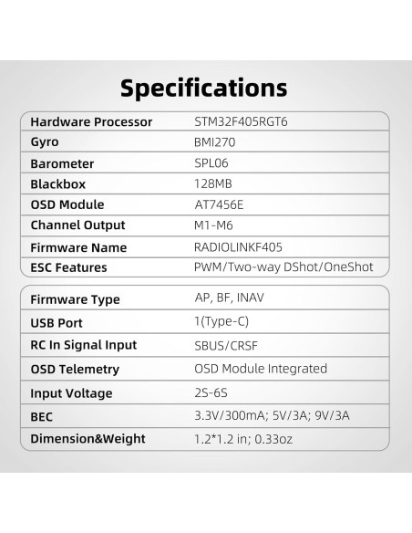 Controlador de Vuelo Radiolink F405 para Drones de Carreras