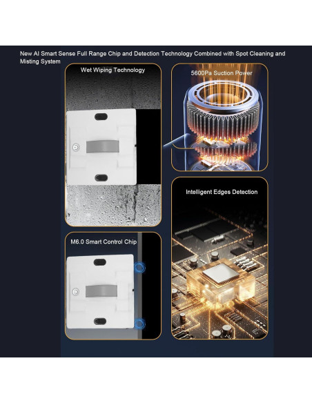 Robot Limpiador de Ventanas ZJchao 5600Pa Automático con Pulverizador