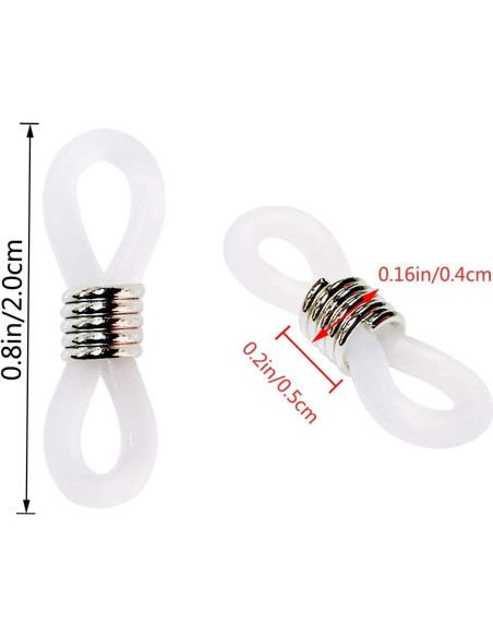 Conectores de Goma Ajustables TTSAM 40 Piezas para Gafas