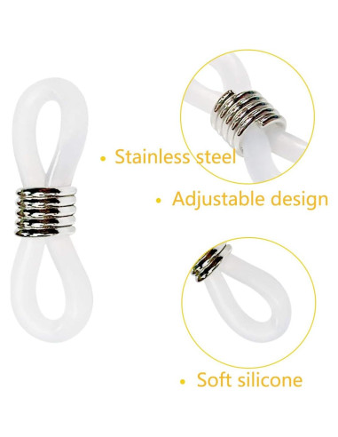 Conectores de Goma Ajustables TTSAM 40 Piezas para Gafas