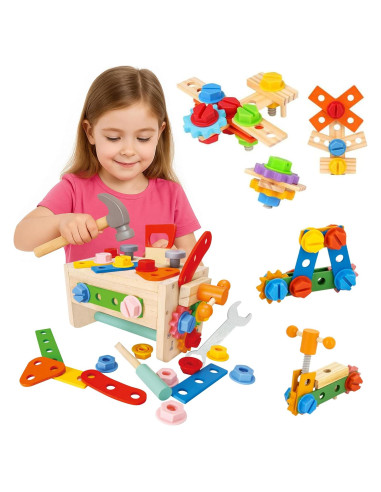 Juego de Herramientas de Madera URHAN - 35 Piezas Educativas