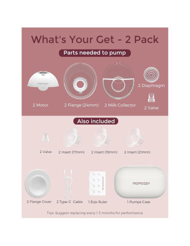 Extractor de Leche Eléctrico Momcozy M5 Doble Flange 24mm