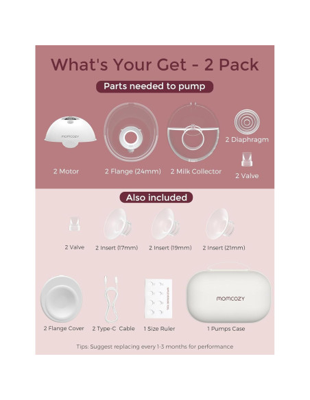 Extractor de Leche Eléctrico Momcozy M5 Doble Flange 24mm