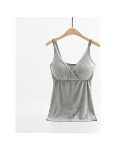 Camiseta de Lactancia Talla Grande 3XL Gris - Maternidad 2