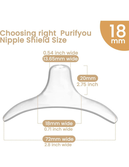 Protectores de Pezón Silicona Purifyou 18mm Set de 3