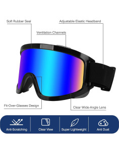 Gafas de Moto Lievermo - Paquete 2 Gafas Negras y Rojas 2