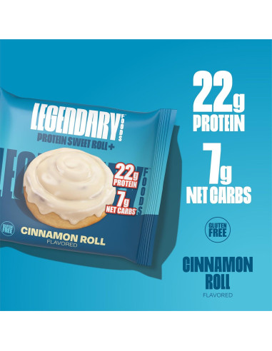 Barras de Proteína Rollito de Canela Legendary Foods 10 Unidades