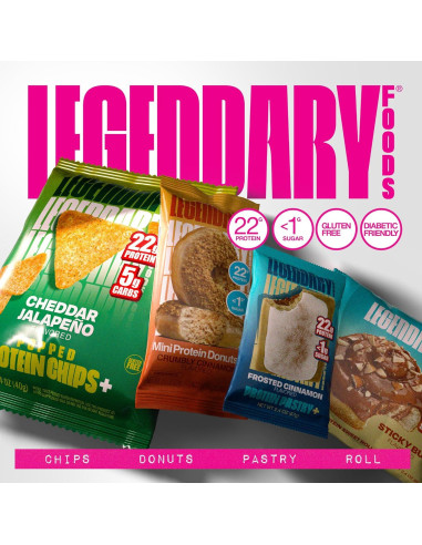 Barras de Proteína Rollito de Canela Legendary Foods 10 Unidades