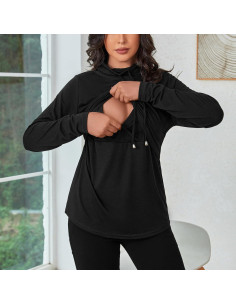 Camiseta de Lactancia GINKANA Mujer Manga Larga Negra 2