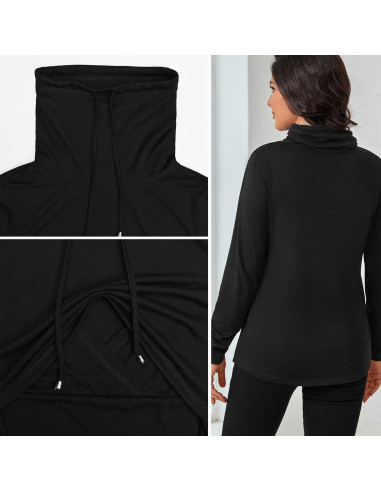 Camiseta de Lactancia GINKANA Mujer Manga Larga Negra