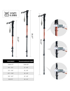 Bastón de Trekking TENPLAY Aluminio 7075 Antideslizante 135cm 2