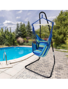 Silla Hamaca Colgante Sorbus con Soporte y Cojines - 150 Kg 2