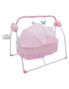 Cuna eléctrica TFCFL rosa 0-18 meses con oscilación y música