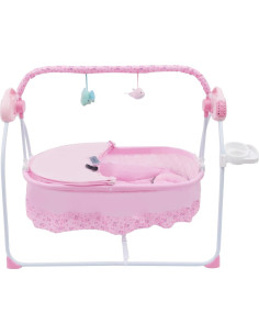 Cuna eléctrica TFCFL rosa 0-18 meses con oscilación y música 2