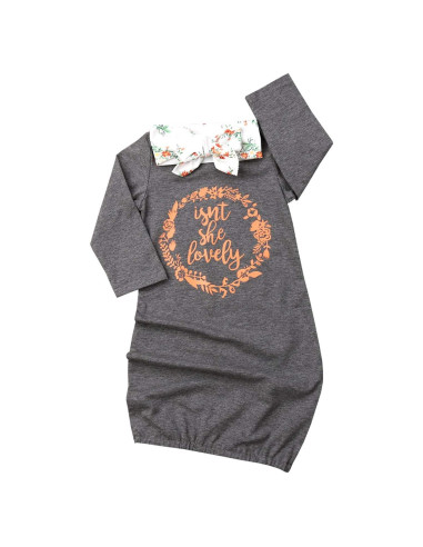 Vestido de Noche Floral para Bebés Qiylii con Diadema 0-18M