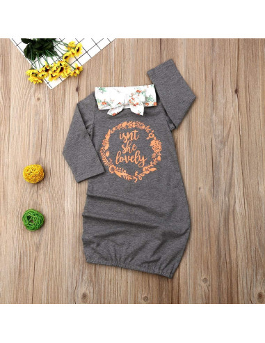 Vestido de Noche Floral para Bebés Qiylii con Diadema 0-18M