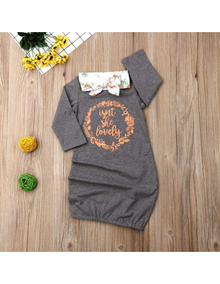 Vestido de Noche Floral para Bebés Qiylii con Diadema 0-18M