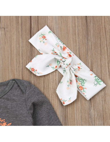 Vestido de Noche Floral para Bebés Qiylii con Diadema 0-18M