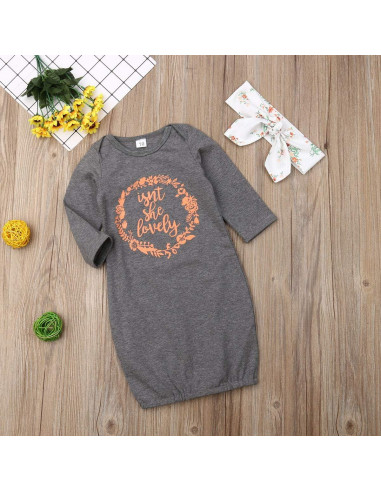 Vestido de Noche Floral para Bebés Qiylii con Diadema 0-18M