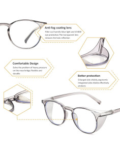 Gafas de Seguridad Outray 2 Pares Antiempañantes Luz Azul 2