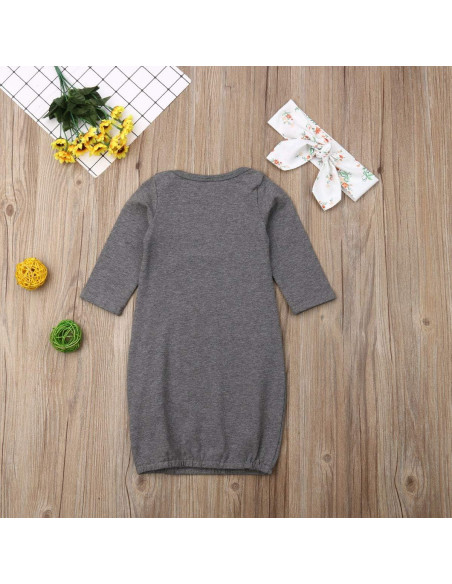 Vestido de Noche Floral para Bebés Qiylii con Diadema 0-18M