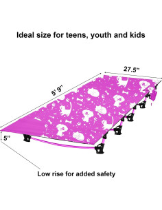 Cuna de Camping Plegable Rosa Kidz-Adventure 175x70 cm 2