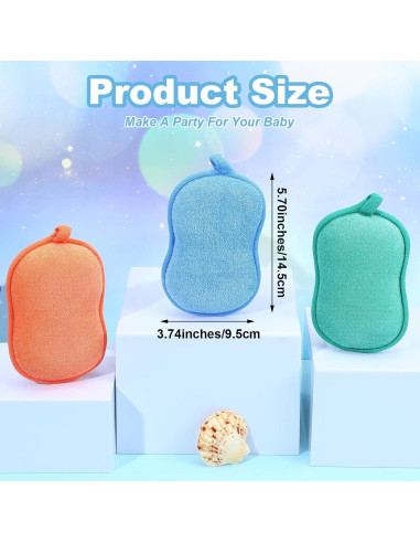 Esponja de Baño para Bebés 3 Pcs Gsbnjuy Suave Absorbente