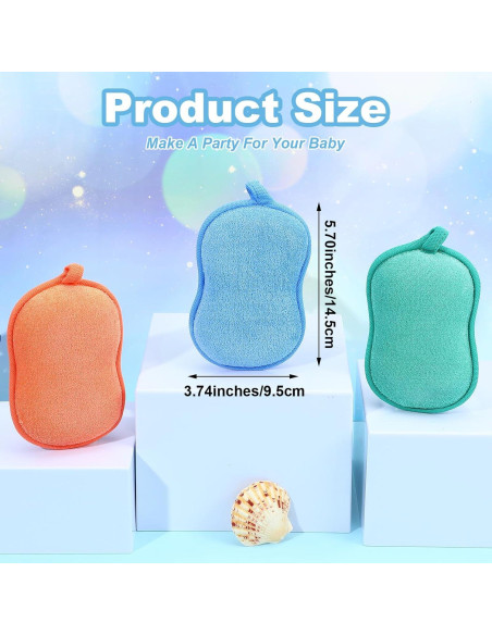 Esponja de Baño para Bebés 3 Pcs Gsbnjuy Suave Absorbente