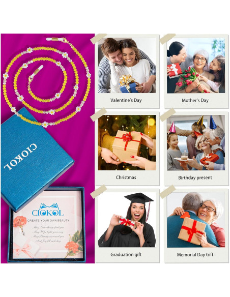 Cadena para Gafas Girasol Feliz - Cristales Amarillos 78.74 cm